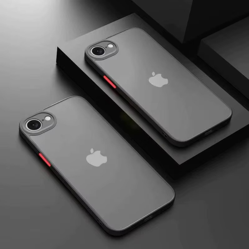 Stoßfeste Farbblockierung Schutzhülle für Apple iPhone 17e in Rot und Schwarz mit Kamera-Schutz und mattem Finish aus hartem PC-Material - Bild 2
