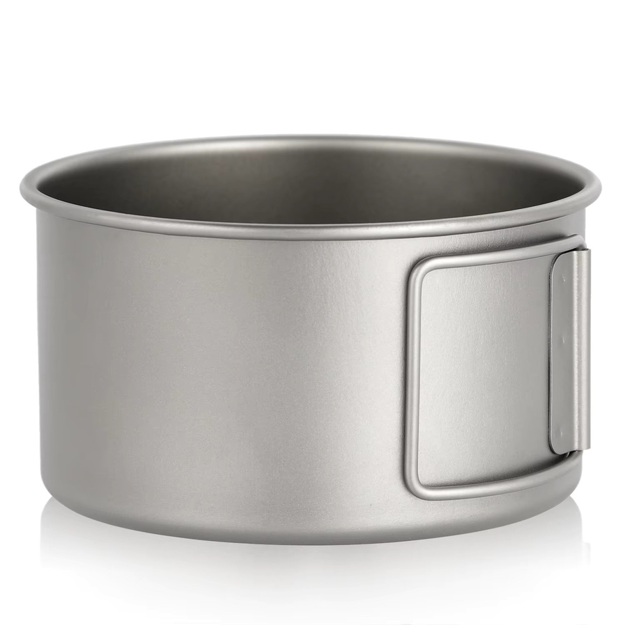 Lixada Camping-Schüssel aus Titan in Silber mit klappbaren Griffen für Outdoor, Wandern und Rucksackreisen - Bild 4