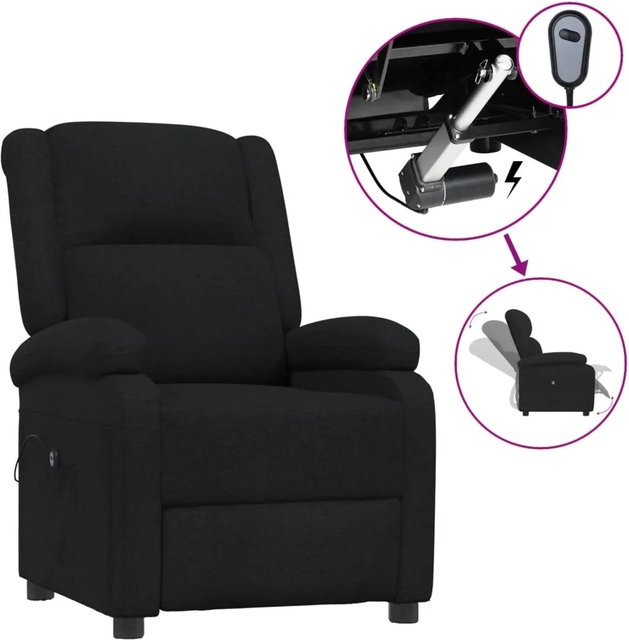 vidaXL Elektrischer Relaxsessel in Schwarz aus Stoff mit Armlehnen - Bild 1