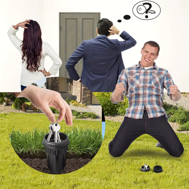 YOCITY Schlüsselbox in Sprinkler-Design als realistischer Versteck für deinen Garten, Schwarz, Kunststoff - Bild 5