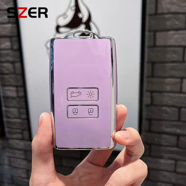 TPU Smart Card Schlüsselhülle für Renault und Dacia in Violett - Bild 1