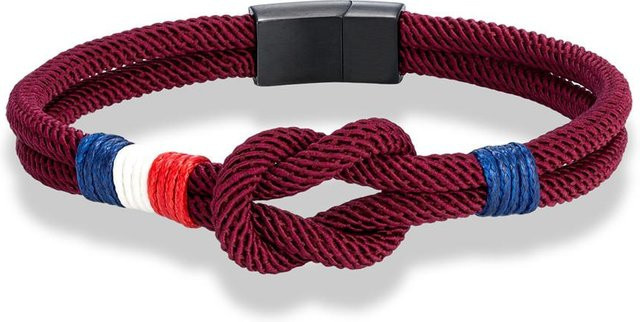 Armband Edelstahl, Schwarz, Quadratknoten, Unisex, 21cm - Bild 1