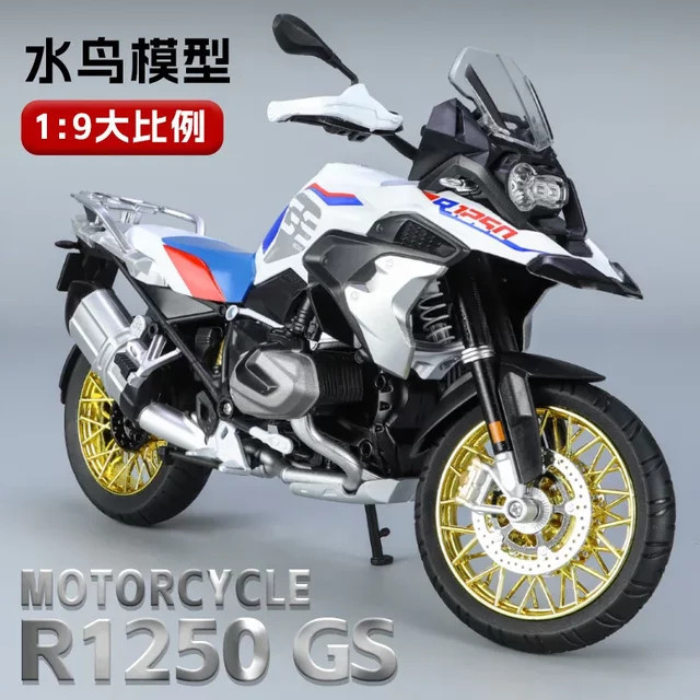 MAKEDA BMW R1250 GS Motorrad Modell, 1:9, Metall, mit Licht - Bild 1