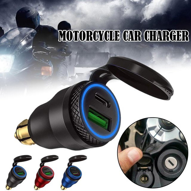 Hella Wasserdichtes Motorrad-Ladegerät mit 30 W QC3.0 USB-C PD-Netzteil und DIN-Steckdose in Schwarz für Ducati Triumph BMW - Bild 1