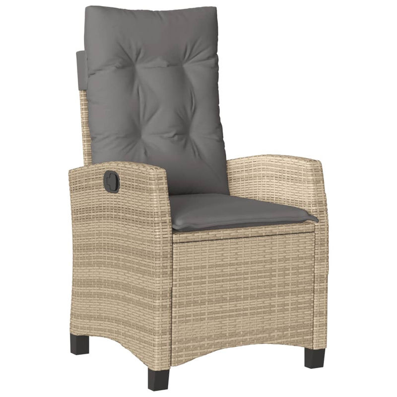 Vidaxl Gartenmöbel-Set aus Rattan mit Kissen und Glastisch in Beige - Bild 2