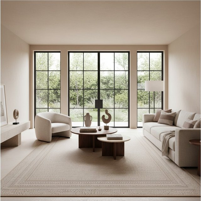 Outdoorteppich VENTOUX von Kadima Design mit Bordüre, Beige, B: 160 cm, T: 230 cm - Bild 1