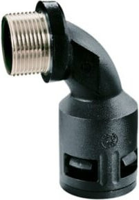 flexa Schnellverschraubung 90 Grad Bogen RQBK90-M AD21,2/M20 schwarz IP67 - Bild 1