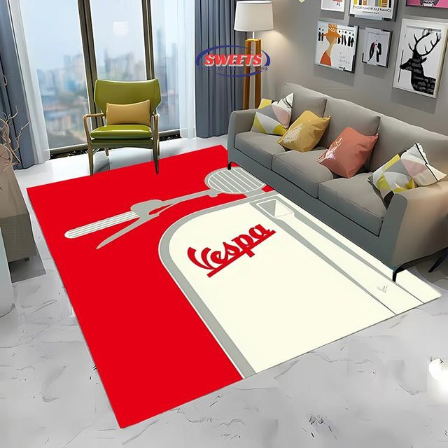 Karpetti Teppich mit 3D-Druck und Streifen-Design, rot, rutschfest und waschbar, B/T: 100 x 150 cm - Bild 1
