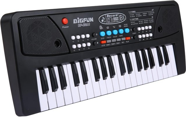 BIGFUN Elektronische Orgel, E-Piano mit Mikrofon, Schwarz - Bild 1
