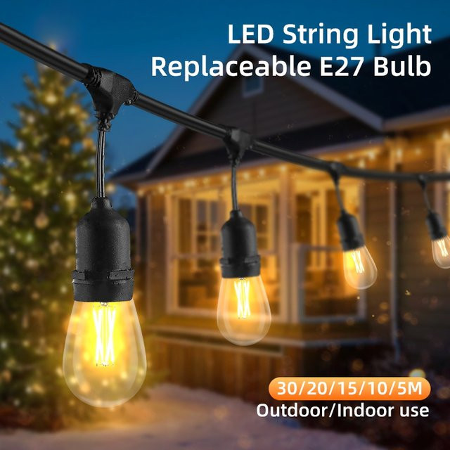 Wasserdichte LED-Lichterkette von CHENBEN mit warmweißem Licht 3000K für Garten, Camping und Outdoor-Dekoration - Bild 1