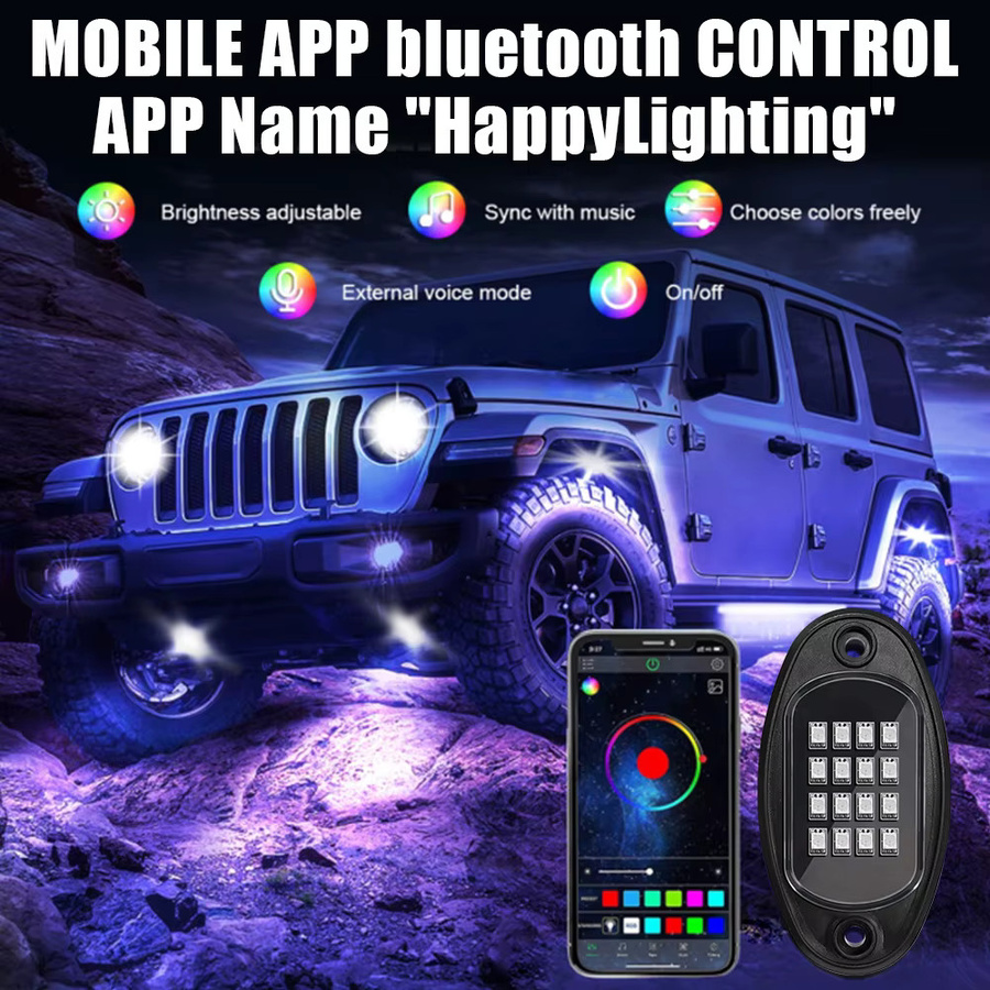 AINYSZIN RGB LED Auto Chassis Licht mit Bluetooth App-Steuerung und Musik-Sync für Jeep, Offroad-Fahrzeuge und Lkw, Multicolour - Bild 3