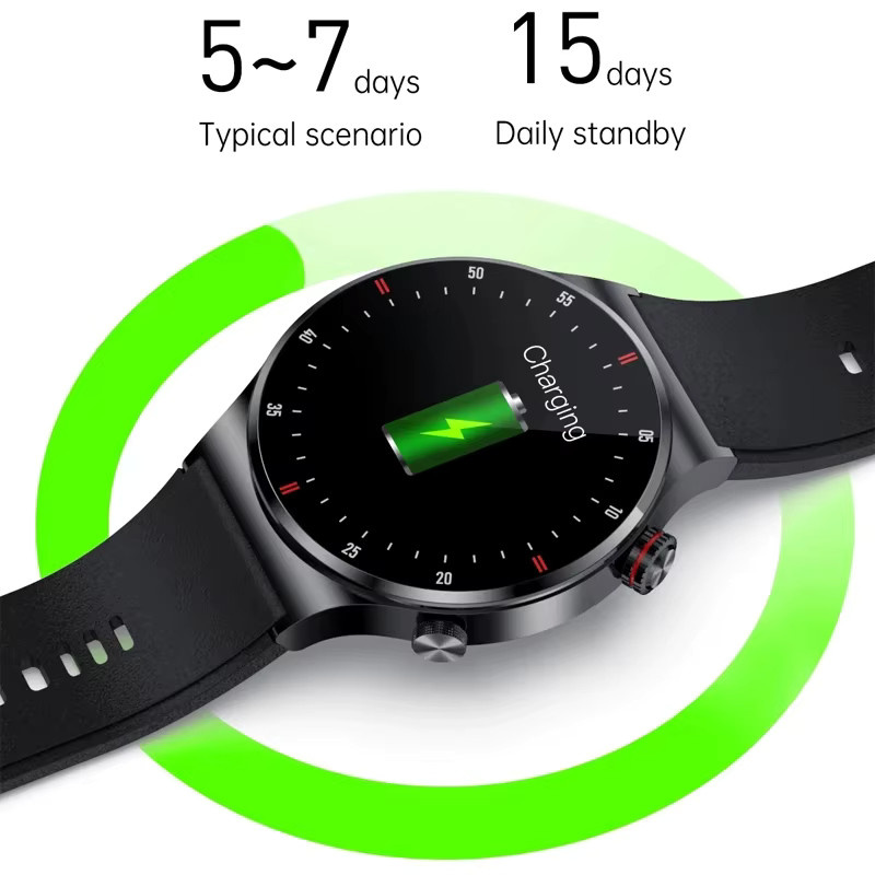 LIGE Smartwatch für Männer mit EKG, PPG, Bluetooth Anruf, NFC und Wasserdichtigkeit in Schwarz oder Grau für iOS und Android - Bild 3