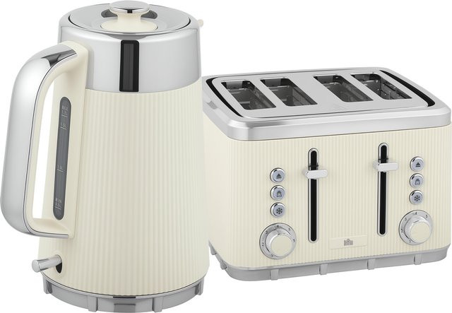 HOMCOM Frühstücksset aus Wasserkocher und Toaster in Weiß mit 1,7 l Volumen und 2200 W Leistung - Bild 1