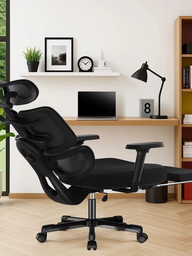 AUTHMIC Premium Ergonomischer Bürostuhl in Schwarz mit 6D-verstellbaren Armlehnen, 3D-Kopfstütze, 3-Zonen-Rückenlehne und 200 kg Tragkraft - Bild 6