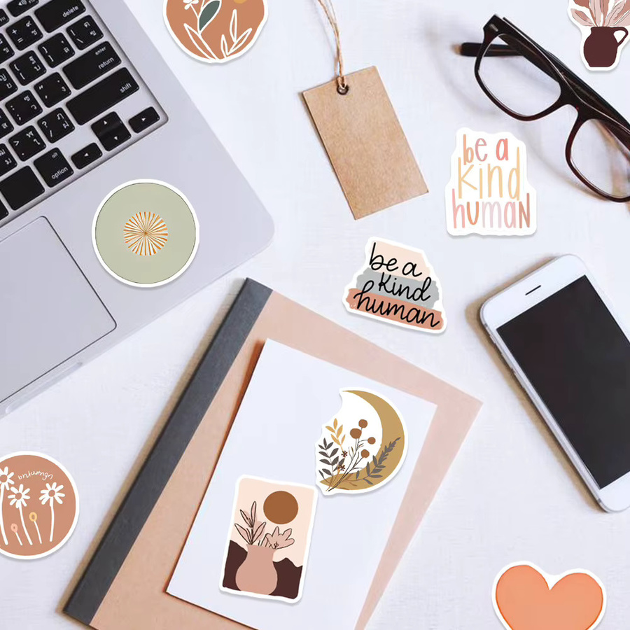 50 Stück Retro Bohemian Kunst-Aufkleber in Multicolour für Laptop, Auto und Gepäck - Bild 2