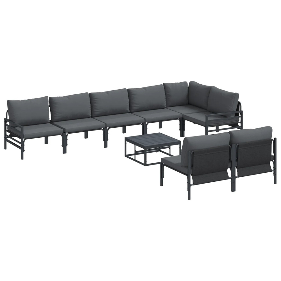 vidaXL Garten-Sofa-Set 9-teilig aus Stahl in Anthrazit - Bild 2