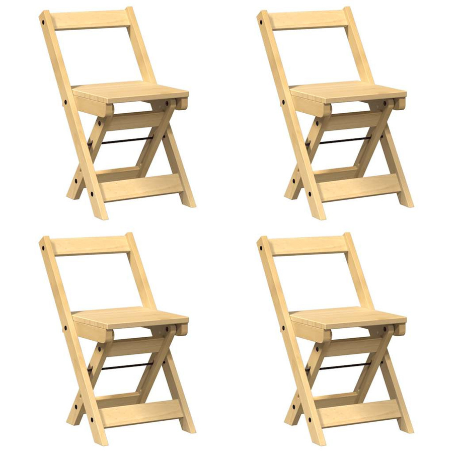 Vidaxl Corona Esstischstühle aus Kiefernholz, 4er-Set, klappbar, Wachsbraun - Bild 2