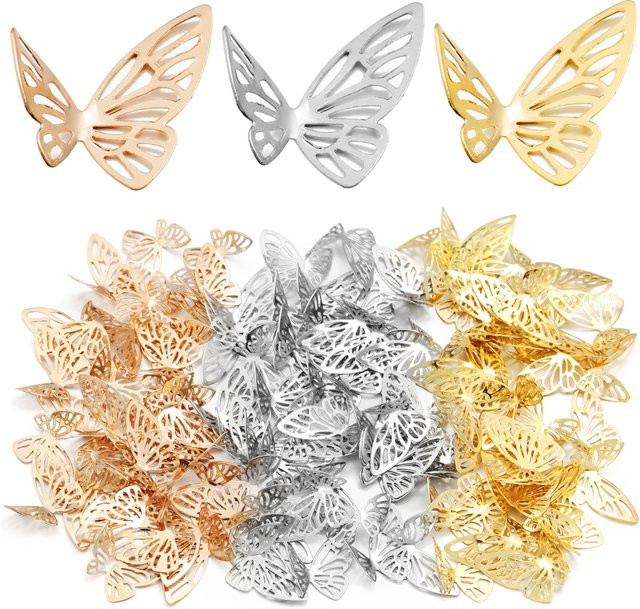 Linsoir Beads Anhänger Schmetterling, Eisen, Gold, 50 Stück - Bild 1
