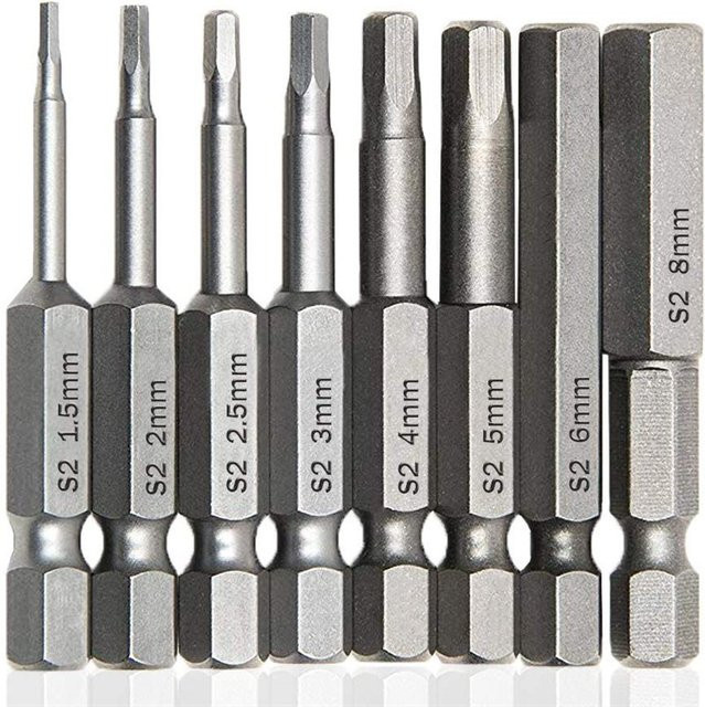PKFC Schraubendreher-Bit Set mit Kreuzkopf und Schlitz, 8 bis 10 Stück, Länge: 50 mm, Größen: 1,5–8 mm und 1,5–12 mm - Bild 1