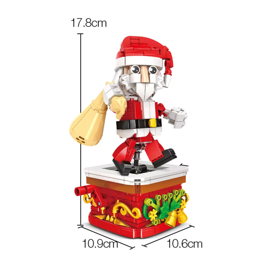 DBPALY Weihnachtliches Winterdorf Santa Claus Modell aus bunten Bausteinen für Kinder - Bild 2