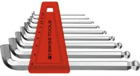 PB Swiss Tools Sechskant-Winkelschraubendreher-Satz mit Kugelkopf und kurzem Schenkel, 9-teilig, silber - Bild 1