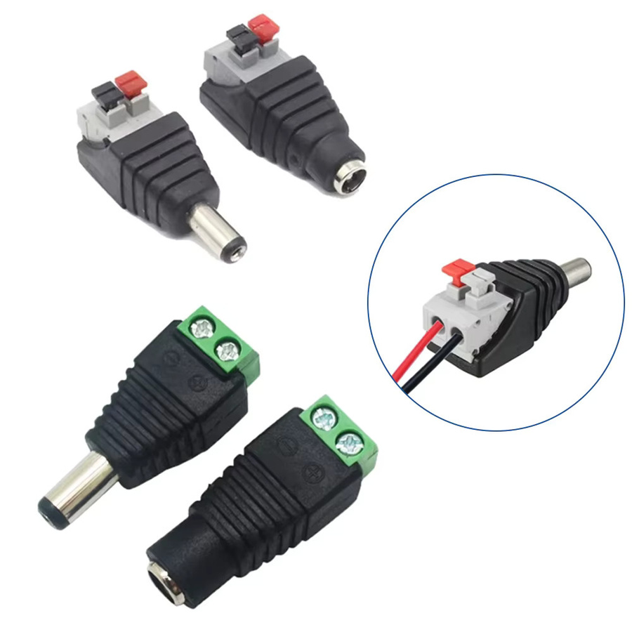 MJJC 5 Stück DC Stecker-Buchse-Verbinder 2,1 x 5,5mm 2-Pin Adapter für CCTV-Kamera und LED-Streifen Stromversorgung Anschluss - Bild 2