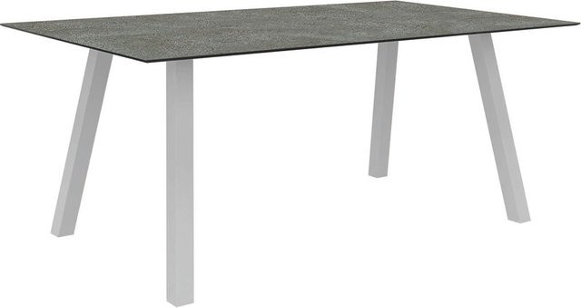 Stern Tisch Interno aus Aluminium in Weiß mit Silverstar 2.0 Flint Tischplatte, B/T: 180 x 100 cm - Bild 1