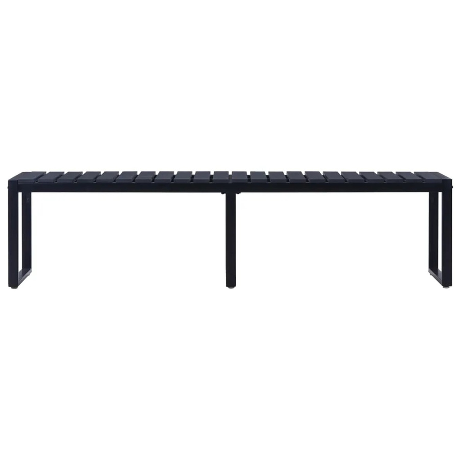 vidaXL Gartenbank aus Eisen und PS-Platte in Schwarz, B/T/H: 180 x 45 x 45 cm - Bild 2