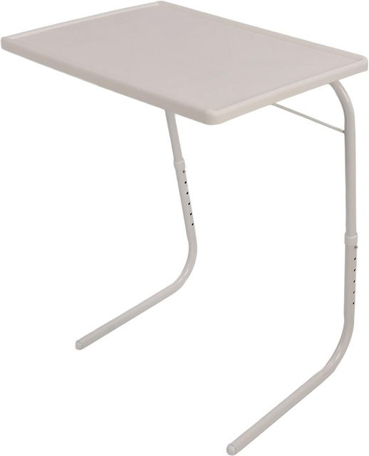 Klappbarer Couchtisch von aimo in Weiß mit höhenverstellbarer und neigbarer Platte als Laptopständer und Tablett für Wohnzimmer und Schlafzimmer - Bild 1