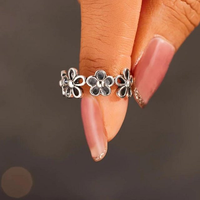 Huitan Ring, Schwarze Blume, Damen - Bild 1