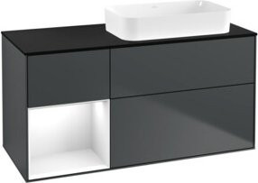 V&B Waschtischunterschrank Finion mit Wandbeleuchtung, Farbe Weiß lackiert, B/T: 120 x 60 cm - Bild 1