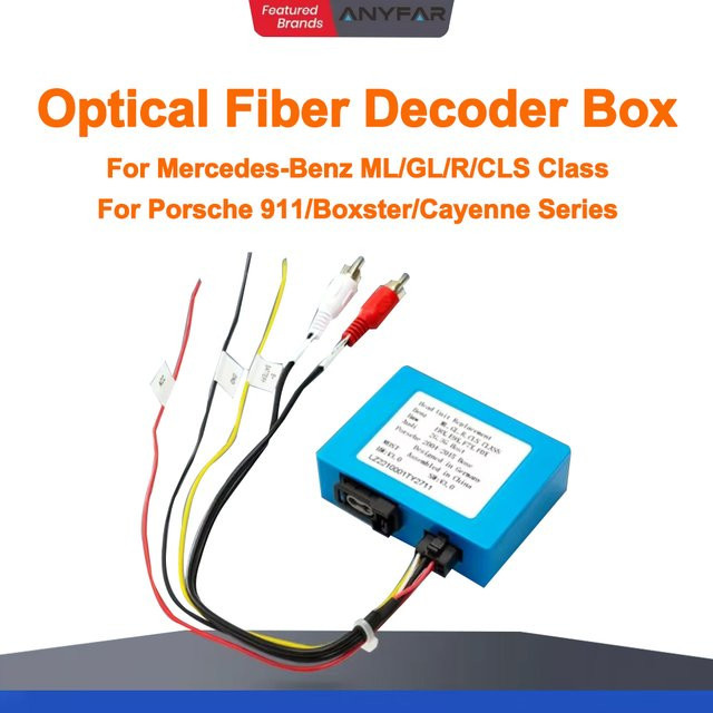 EzoneTronics Optischer Faser Decoder für Auto Stereo Radio mit GPS Unterstützung, Blau, passend für Mercedes Benz B200 ML SL SLK R350 C W203 CLK W209 W211 Klasse - Bild 1