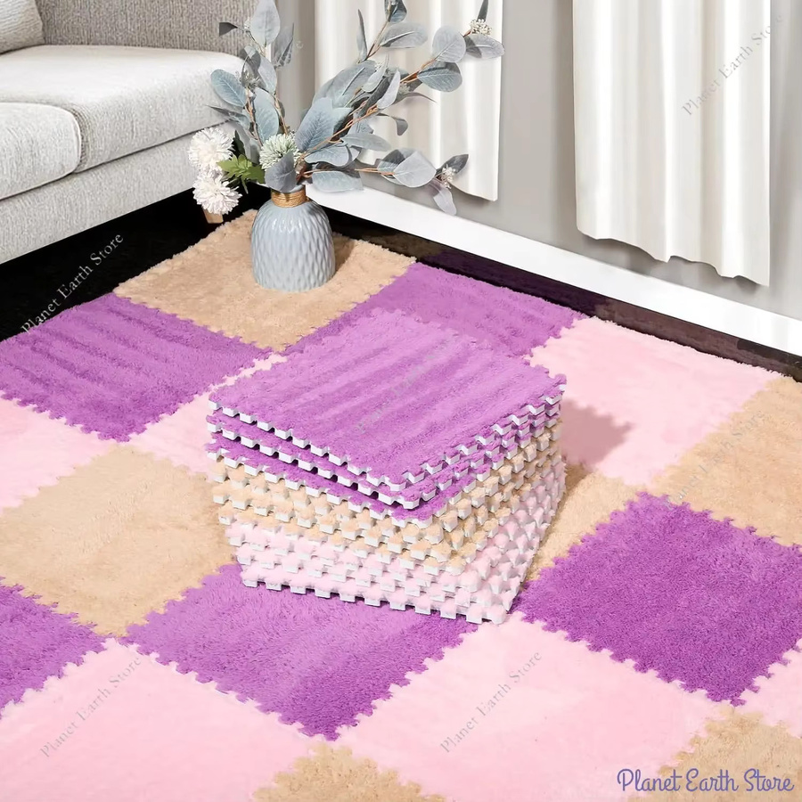 Rutschfeste Baby Krabbelmatte aus EVA-Schaum als Puzzle-Teppich für das Kinderzimmer, Rot, H x B x T: 1 x 30 x 30 cm - Bild 2