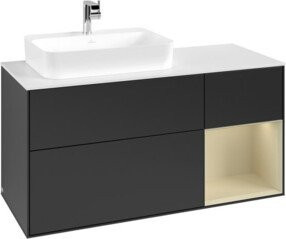 V&B Waschtischunterschrank Finion in Blau mit LED-Beleuchtung, Wandmontage, Breite: 120 cm - Bild 1