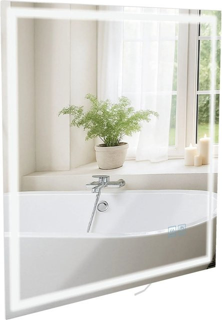 DELUKE Badspiegel GRAZ Wandspiegel aus Klarglas in Transparent, B/H: 80 x 80 cm, Tiefe: 3,5 cm - Bild 1