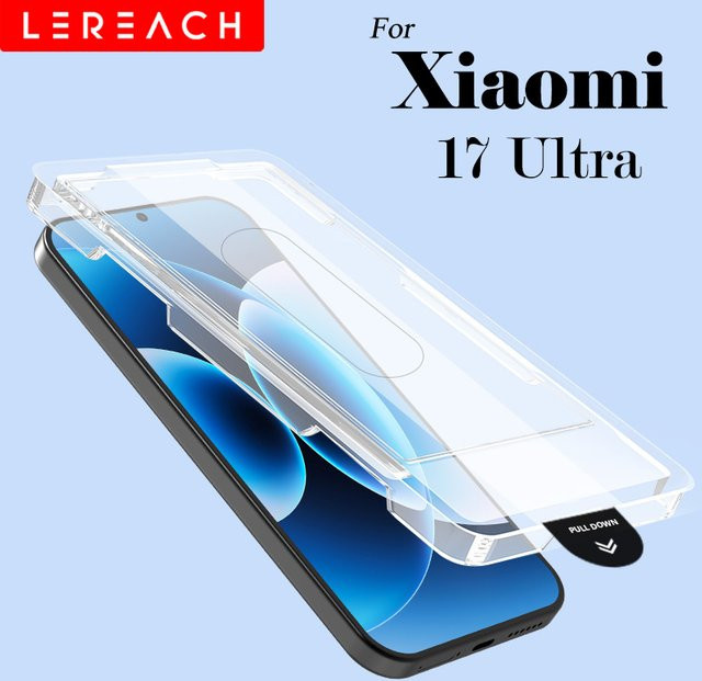 Lereach Displayschutzfolie aus gehärtetem Glas für Xiaomi 17 Ultra, transparent, mit staubfreier Positionierungsbox und Auto-Ausrichtung, HD-klar - Bild 1