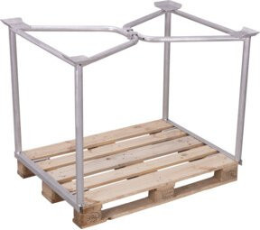VARIOfit Palettenaufsatz Typ 65 verzinkt silber B: 120 cm, T: 100 cm, H: 80 cm - Bild 1