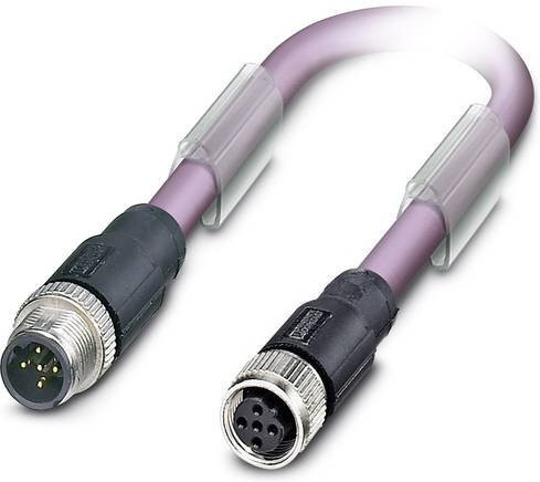 Phoenix Contact 1525445 Sensor-Aktor-Datensteckverbinder M12 Stecker gerade Buchse gerade l: 3,00 m lila - Bild 1