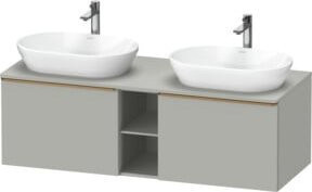 Duravit Waschtischunterschrank D-Neo Wandhängend in Grau und Holz, B/T/H: 140 x 55 x 45,9 cm - Bild 1