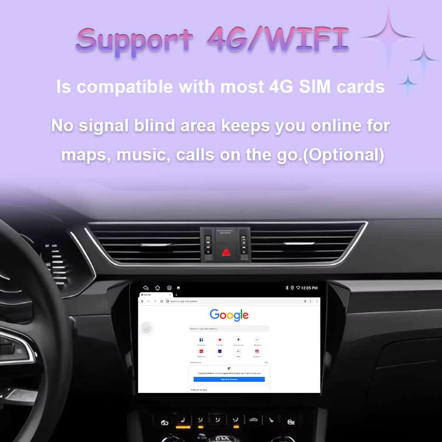 Android 15 Autoradio mit CarPlay, GPS-Navigation, 4G, WiFi und Bluetooth für Seat Ibiza 2009 - 2013 in Schwarz - Bild 2