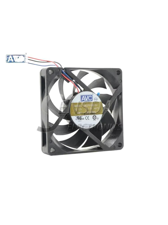 AVC DE07015B12U Server-Lüfter 70mm, 12V 0,7A, 4-Draht PWM, Schwarz - Bild 3