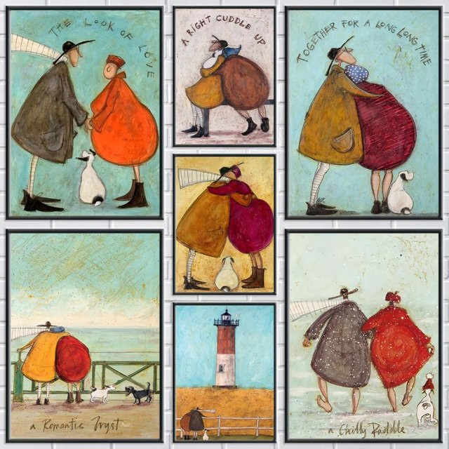 Sam Toft Abstraktes Kunstposter in Schwarz und Mehrfarbig als moderne Wanddekoration aus Papier - Bild 1