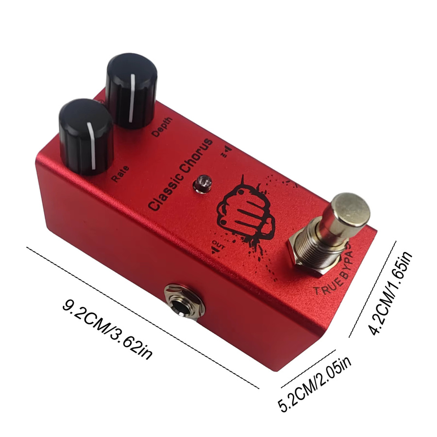 Miwayer Mini-E-Gitarren-Effektpedal mit Overdrive, Distortion, Chorus, Vintage Phase, Digital Delay und Tremolo - Bild 2