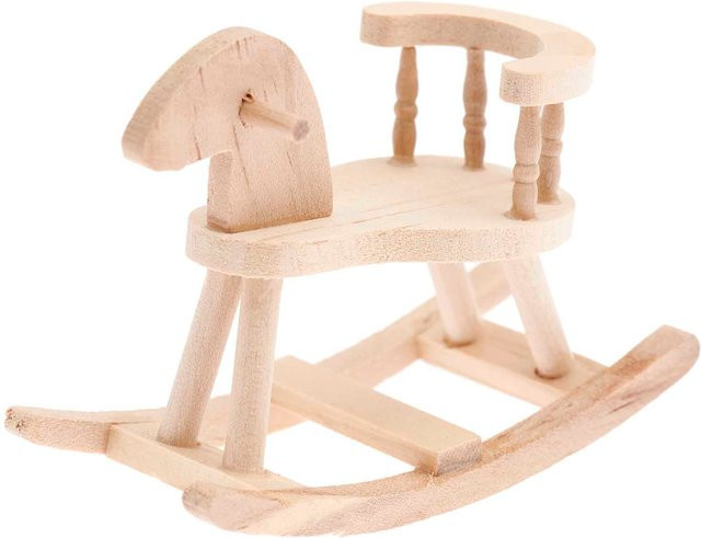 Rico Design Miniatur Schaukelpferd Wichteltür aus Holz - Bild 1