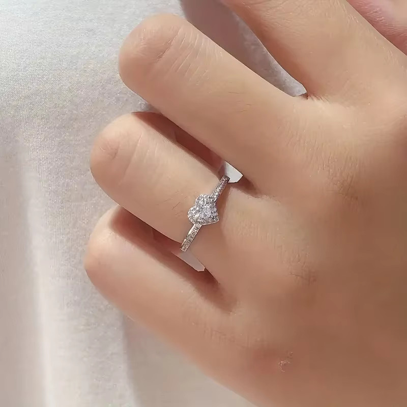 Huitan Ringe, Herz, Silber, Zirkonia, Damen - Bild 4