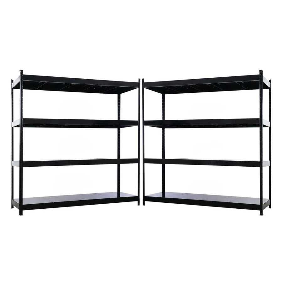 PROREGAL HERCULES Schwerlastregal Set aus 2 Stück, Schwarz, 4 Stahlplatten-Ebenen, B/T/H: 200 x 60 x 200 cm, Fachlast 400 kg pro Ebene - Bild 2