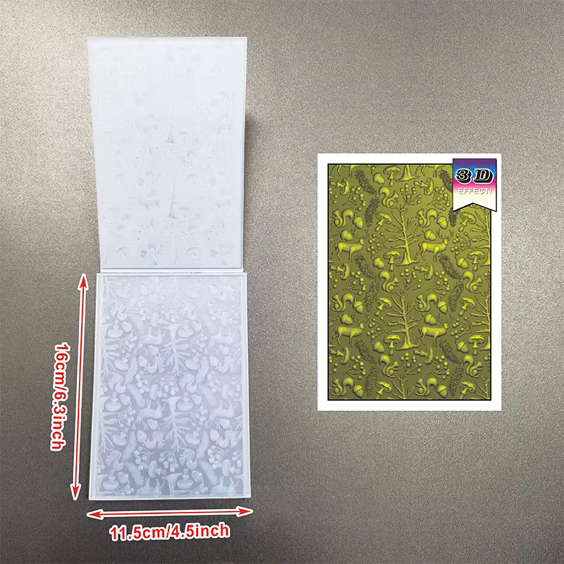 Geprägter Ordner mit 3D-Walddesign in Weiß für DIY-Sammelalben und Kartenherstellung - Bild 3