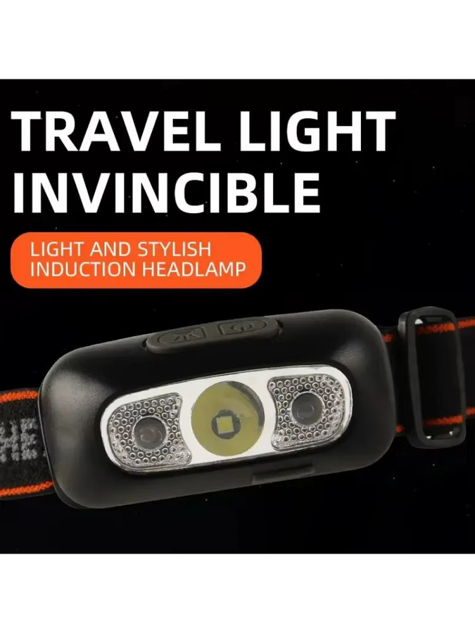 Heinast LED Stirnlampe mit Bewegungssensor, wiederaufladbare Mini-Taschenlampe, wasserdicht, Schwarz - Bild 7