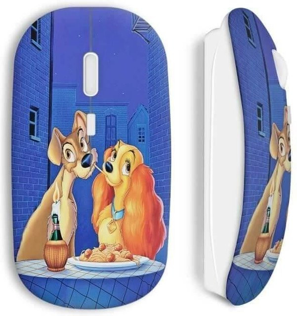 MANIACASE Kabellose Maus Susi und Strolch in Blau mit USB-WLAN-Stick für Mac und PC - Bild 1