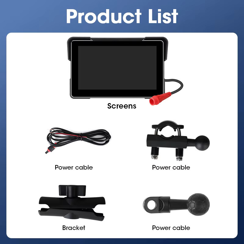 Jansite Motorrad-Navigationssystem mit Android Auto und Apple CarPlay, 5/7 Zoll tragbarer Bluetooth-Monitor, IP67 wasserdicht, Schwarz - Bild 8